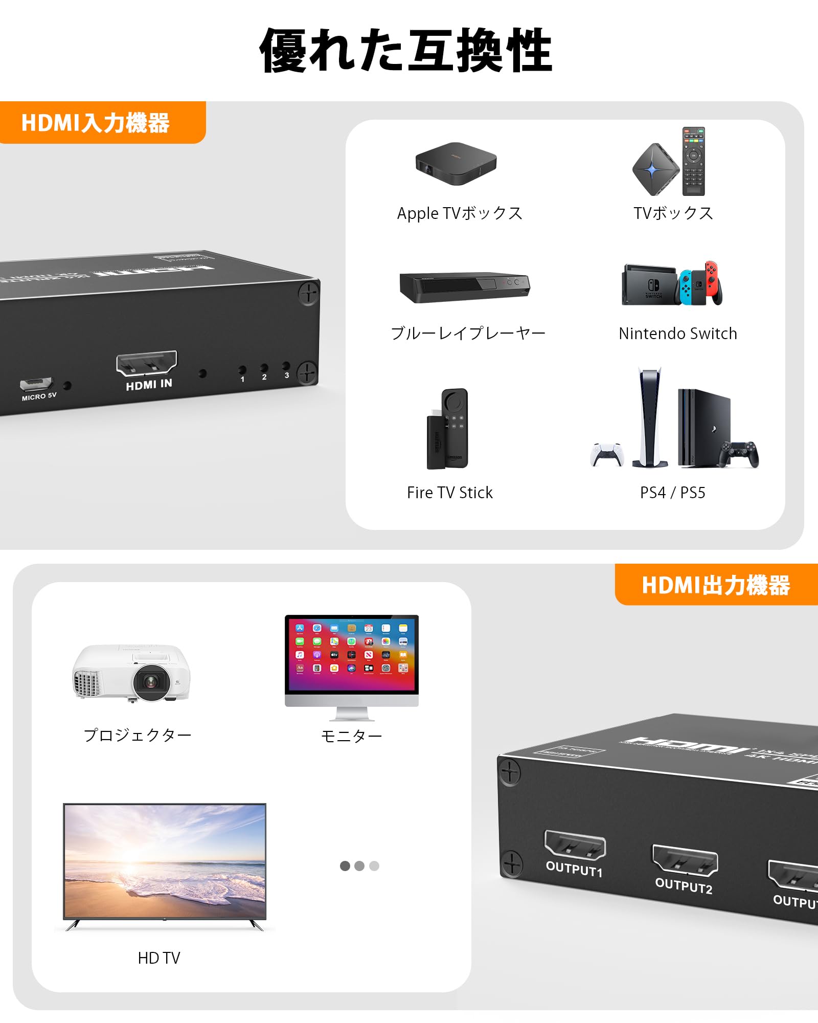Amazon | avedio links 4K HDMI分配器 1入力3出力 HDMI スプリッター 3